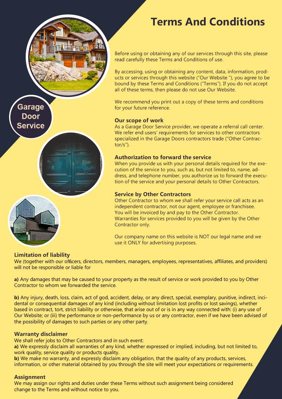 Elite Garage Door Service Anaheim, CA 714-494-1028 - terms6